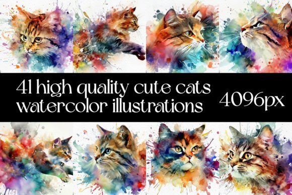 Download 41 Incredible Cats Watercolor Paintings - Premium Resources