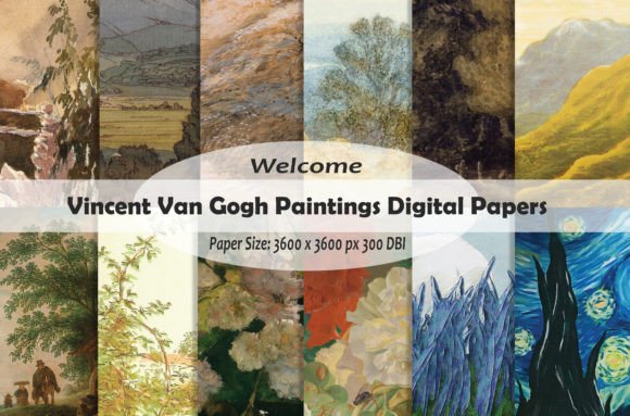 Download Vincent Van Gogh Paintings Digital Paper - Premium Bundle