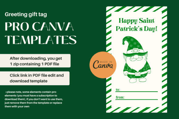Download St. Patrick'd Day Gift Tag Canva PRO - Premium Resources
